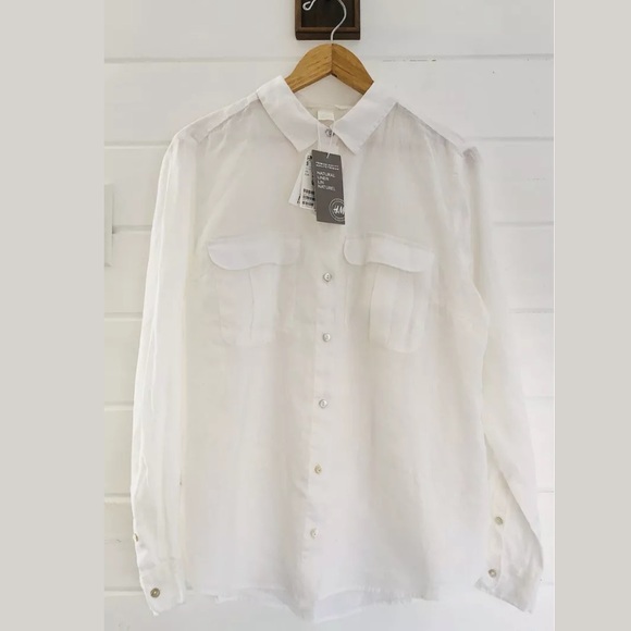 H&M Natural Linen Button Down Premium Quality 12 - Picture 3 of 14